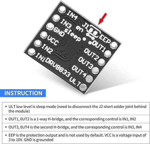 5pcs DC DRV88333CPWR Motor Drive Board 2 القناة 3-10V 1.5A H Bridge DC GEAR MOTER DRIVERNER in Saudi Arabia