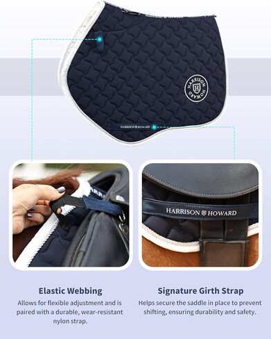 Harrison Howard English Saddle Pad for Horses Horse Riding Contact Contact Saddle Pad Non-Slip Resisture Wicking Wicking Worthing in Saudi Arabia