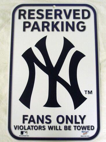 NY New York Yankees Official MLB Baseball Team Logo 11"x17" Reserved Parking Street Sign in Saudi Arabia