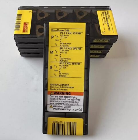 Part NO. SVK49339 266RG-16MM01A050M 1125, CoroThread 266 Inserts, 0.5MM Pitch in Saudi Arabia