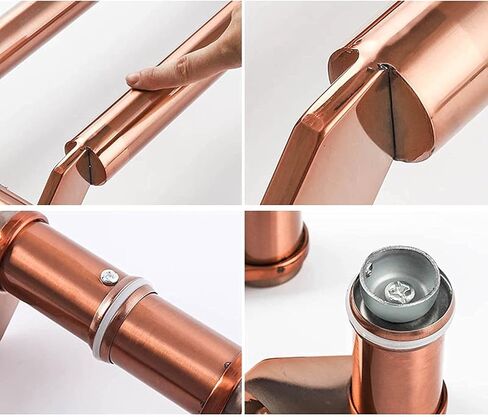 Sliding Barn Door Handle, Commercial Stainless Steel Round Shape Entry Door Handle for Office Store, 24in/31.5in(Rose Gold,60cm/24in) in Kuwait