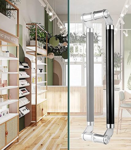 Sliding Barn Door Handle, Commercial Stainless Steel Round Shape Entry Door Handle for Office Store, 24in/31.5in(Rose Gold,60cm/24in) in Kuwait