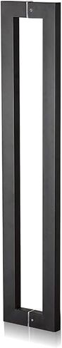 Interior Exterior Front Door Handle, Commercial Rectangle Shape Door Pull Handle, Brushed Stainless Steel Finish(Matt Black,60cm/2ft) in Saudi Arabia