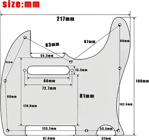 8 Hole Tele Pickguard Scratch Plate for USA/Mexican Fender American Standard Telecaster Modern Style Electric Guitar, Light Purple Pearl, 4ply. in Kuwait