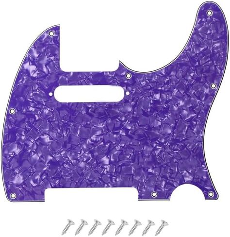 8 Hole Tele Pickguard Scratch Plate for USA/Mexican Fender American Standard Telecaster Modern Style Electric Guitar, Light Purple Pearl, 4ply. in Kuwait