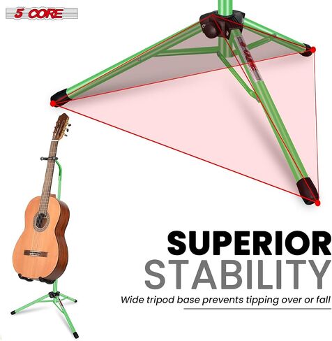 5 CORE Guitar Stand Pair Floor Adjustable Heavy Duty Tripod Acoustic Electric Bass Cello Upright Folding Stands w Neck Holder For On Stage Studio - GSH HD D-BLU 2PK in Saudi Arabia