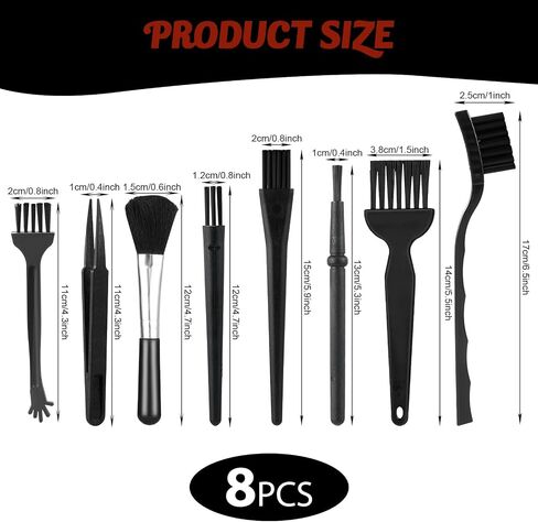 8 Pcs Mini Keyboard Cleaning Brushes Kit, Anti Static Electronic Dust Cleaning Brushes with PP Handle and Nylon Bristles, Keyboard Cleaning Brush for Computer Keyboard and Small Spaces in Saudi Arabia