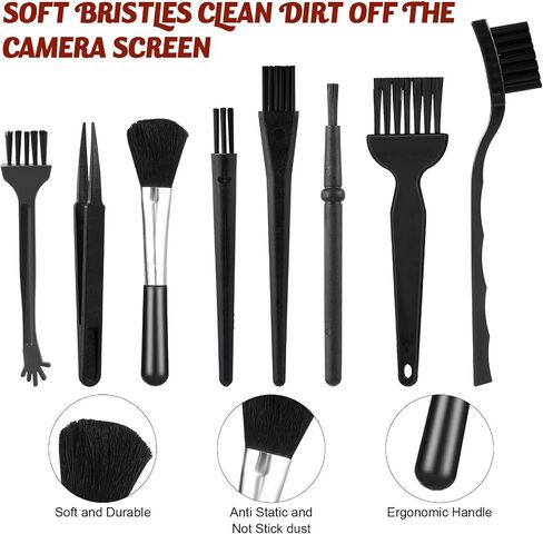 8 Pcs Mini Keyboard Cleaning Brushes Kit, Anti Static Electronic Dust Cleaning Brushes with PP Handle and Nylon Bristles, Keyboard Cleaning Brush for Computer Keyboard and Small Spaces in Saudi Arabia