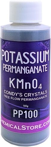 Potassium Permanganate - ChemicalStore.com بلورات Condy ، (100gr ~ 3.5 أوقية) التدفق الحر ، مسحوق | 97 ٪ نقي KMNO4 | لتنقية المياه ، التطهير وتربية الأحياء المائية | يزيل الحديد والمنغنيز in Saudi Arabia