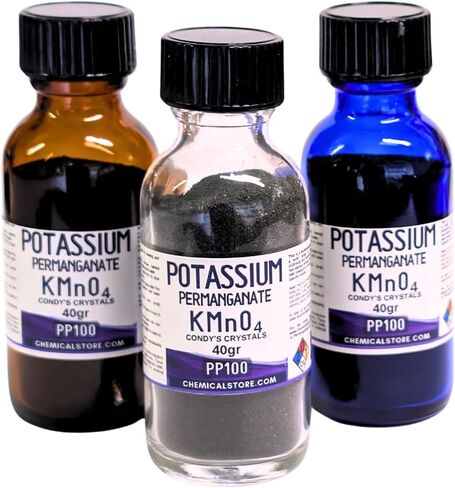 Potassium Permanganate - ChemicalStore.com بلورات Condy ، (100gr ~ 3.5 أوقية) التدفق الحر ، مسحوق | 97 ٪ نقي KMNO4 | لتنقية المياه ، التطهير وتربية الأحياء المائية | يزيل الحديد والمنغنيز in Saudi Arabia