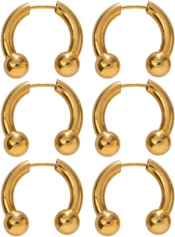 Pierced Owl 18GA Stainless Steel Faux Stretched 8GA Horseshoe Barbell Earrings, Sold as a Pair in Saudi Arabia