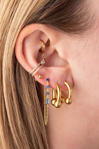 Pierced Owl 18GA Stainless Steel Faux Stretched 8GA Horseshoe Barbell Earrings, Sold as a Pair in Saudi Arabia