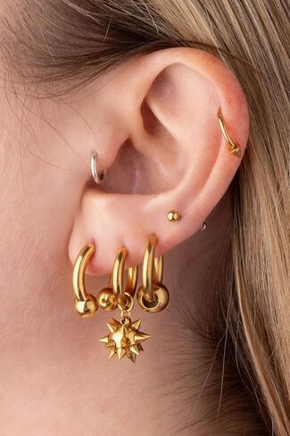 Pierced Owl 18GA Stainless Steel Faux Stretched 8GA Horseshoe Barbell Earrings, Sold as a Pair in Saudi Arabia