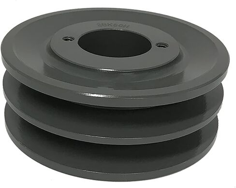 Double Groove 3.35" Cast Iron Electric Motor" H" Pulley/Sheave, Bushing Included, for 5/8" Top Width B/5L/BK/5LK Section V Belt, 2 Groove Pulley (1-3/8" Shaft / 1.375" Bore, 2BK32H) in Saudi Arabia