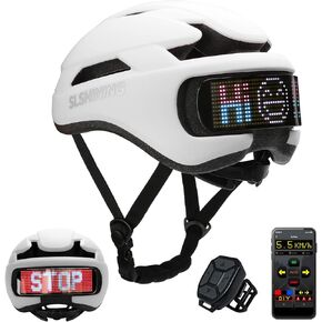 خوذة الدراجة للنساء للرجال البالغين ، خوذة الدراجات مع شاشة LED ، خوذة Ebike مع عن بُعد وتطبيق ، خوذات ركوب الدراجات مع إشارات المنعطفات ، الضوء الخلفي ، صورة DIY ، خوذات الدراجة الرجالية تتناسب مع 22-24in in Kuwait