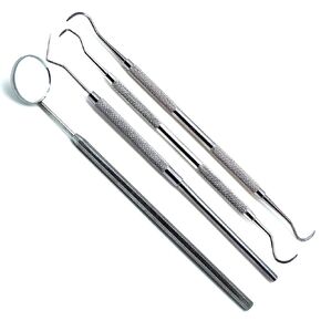 مجموعة الفحص الأسنان من 4 ، منجل Scaler ، Jaquette Scaler ، Explorer 9 ، مرآة الأدوات المتميزة لتنظيف الأسنان in Kuwait