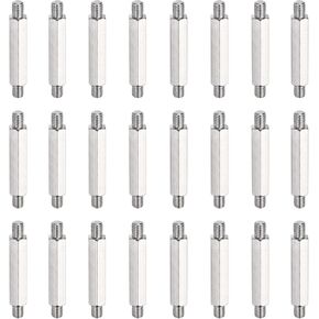 MECCANIXITY 24 Pcs Stainless Steel Double Ended Stud Nut, M5x42mm Male to Male Double End Threaded Stud for Hex Head Double End Studs Rods Right Left Hand Thread Screws in Saudi Arabia