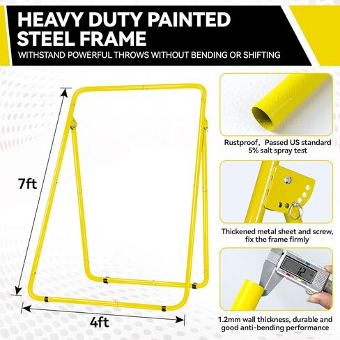 شبكة الكرة الطائرة 4 × 7 قدمًا مع 5 زوايا قابلة للتعديل ، مدرب ميدان للبيسبول سهل التخزين مع 4 حصص ، كرة قدم كرة القدم في لعبة كرة القدم مع 4 أجزاء مضادة للانزلاق in Kuwait