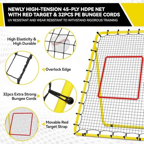 شبكة الكرة الطائرة 4 × 7 قدمًا مع 5 زوايا قابلة للتعديل ، مدرب ميدان للبيسبول سهل التخزين مع 4 حصص ، كرة قدم كرة القدم في لعبة كرة القدم مع 4 أجزاء مضادة للانزلاق in Kuwait