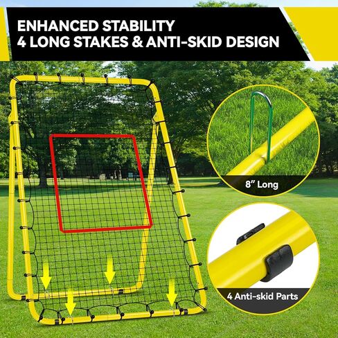 شبكة الكرة الطائرة 4 × 7 قدمًا مع 5 زوايا قابلة للتعديل ، مدرب ميدان للبيسبول سهل التخزين مع 4 حصص ، كرة قدم كرة القدم في لعبة كرة القدم مع 4 أجزاء مضادة للانزلاق in Kuwait