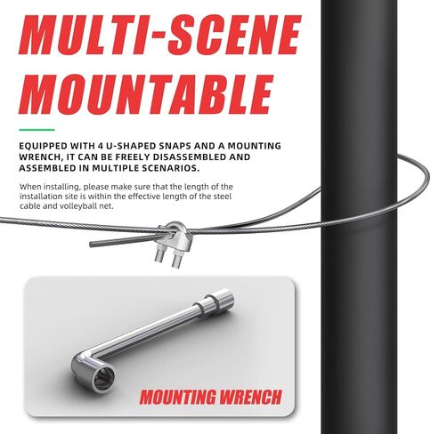 شبكة الكرة الطائرة الاحترافية ، الحجم الرسمي 32 × 3.3 قدم ، مزودة بكابلات مزدوجة الصلب مع قضبان جانبية مزدوجة 3.3 قدم ، شبكة محمولة للكرة الطائرة للبخار ، المدرسة ، الملاعب in Kuwait