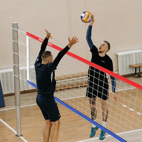 شبكة الكرة الطائرة الاحترافية ، الحجم الرسمي 32 × 3.3 قدم ، مزودة بكابلات مزدوجة الصلب مع قضبان جانبية مزدوجة 3.3 قدم ، شبكة محمولة للكرة الطائرة للبخار ، المدرسة ، الملاعب in Kuwait