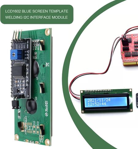 Sing F Ltd 2PCS LCD1602 شاشة شاشة زرقاء مع وحدة لحام I2C واجهة DC5V LCD لوحة محول لوحة متوافقة مع الموافقة المسبقة عن علم AVR متوافق مع Raspberry Pi in Saudi Arabia