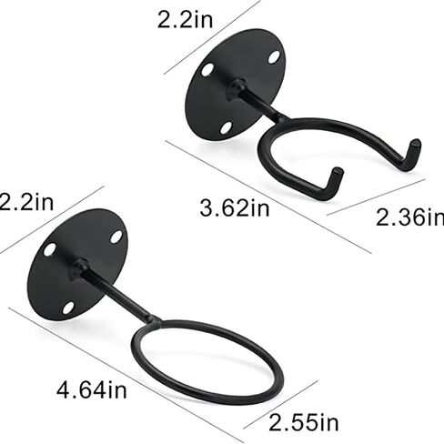 YIKANGHENG 2 Pack Baseball Bat and Baseball Holder, Black Alloy Wall Mounted Baseball and Softball Rack for Sports (2) in Saudi Arabia