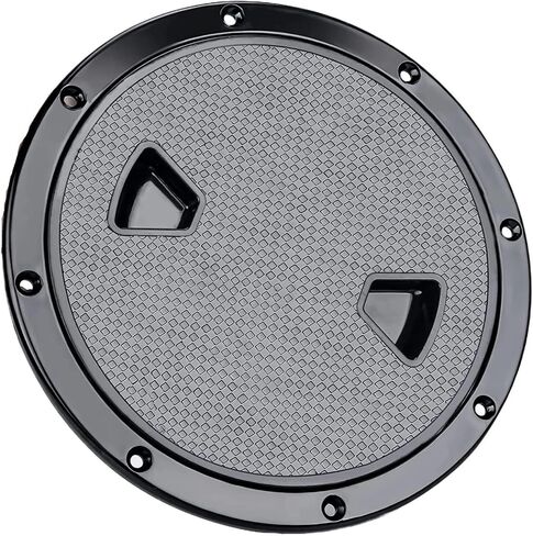 Boat Accessories Boat Hatch 4" 6" 8" ABS Round Non Slip Inspection Hatch w/Detachable Cover for Boat Yacht(6 inch Black) in Saudi Arabia