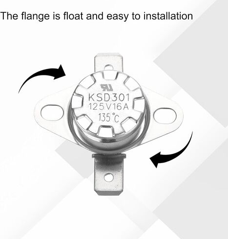 uxcell 2pcs KSD301 Thermostat 110°C/230°F 16A Normally Closed N.C Adjust Snap Disc Temperature Switch for Microwaves,Oven,Coffee Maker,Ceramic Material in Saudi Arabia