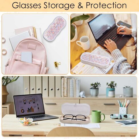 Eye Glasses Case Womens Hard Shell,Clear Eyeglass Case,Cute Holder for Sunglasses and Reading Glasses(Anthemy) in Saudi Arabia