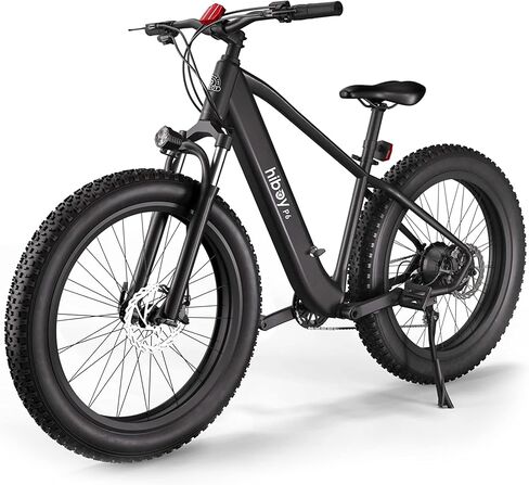 Hiboy P6 Electric Bike for Adults, 28MPH 62.1Miles Range 1000W Peak Motor 48V 13Ah Removable Battery Ebike, 26" x 4.0" Fat Tire Electric Bicycle, Shimano 7 Speed, Hydraulic Suspension, UL Certified in Kuwait