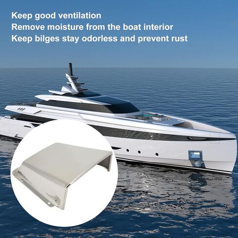 Boat Cowl Ventilator, Marine Vent Cover 304 Stainless Steel with Nylon Base Proof for Boats Yachts Accessory in Saudi Arabia