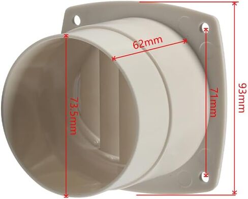 Unifizz 6-Slotted Louvered Hose Vent, 3-inch Diameter, Air Hose Thru Vent, Black ABS Plastic, Marine/Boat Ventilation in Saudi Arabia