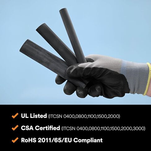 3m حرارة تقلص كابل الكبل الثقيل ITCSN-1100 ، حماية ميكانيكية وبيئية ، أسود ، 2-4/0 AWG ، موسع/مسترد. 1.10/0.37 بوصة ، 9 بطول ، حزمة 1 من 3 قطع in Saudi Arabia