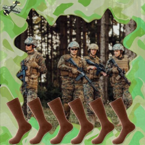 10 Pairs Men's Army Crew Sock Military Green Cotton Socks for Soldiers Firefighters Police Outdoor Sports Work Socks in Saudi Arabia