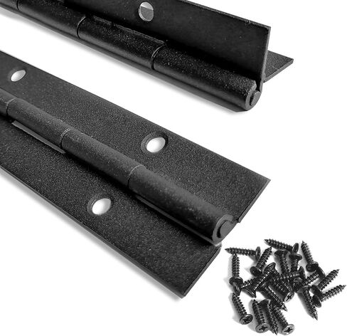 2 Pack Piano Hinge 12 Inch*1.2 inch Stainless Steel Black Piano Hinge Heavy Duty for Various Doors Cabinets Woodwork Marine Doors - 1.2'' Opening Width 24 Screws Included in Saudi Arabia