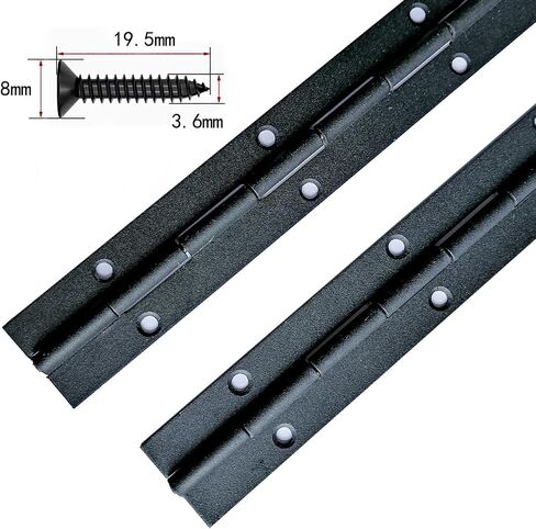 2 Pack Piano Hinge 12 Inch*1.2 inch Stainless Steel Black Piano Hinge Heavy Duty for Various Doors Cabinets Woodwork Marine Doors - 1.2'' Opening Width 24 Screws Included in Saudi Arabia