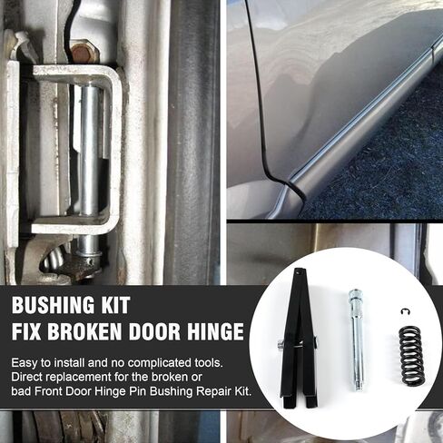 دبوس مفصل الباب العلوي الأمامي ومجموعة إصلاح جلبة + دبوس الأسطوانة + أداة زنبرك الباب ملائمة لـ GMC Yukon Suburban Tahoe Chevy C1500 C2500 C3500 K1500 K2500 K3500 in Kuwait