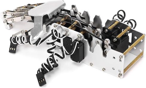 Robot Hand Kit 1/1 Scale Analog Servo 5 Finger Manipulator Right Mechanical Hand for Robotics Enthusiasts and Developers Black in Saudi Arabia