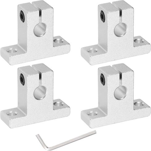 uxcell 4pcs SK8 Aluminum Linear Rod Rail Shaft Support for 8mm Diameter Shaft, Linear Motion Rail Guides Mounting Bracket with Wrench for CNC Machine, 3D Printer, Automation Equipment in Saudi Arabia