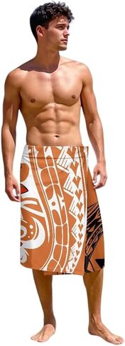 Men's Samoan Lavalava South Pacific Outfit Bottoms Hawaiian Cover-Up Polynesian Island Style in Saudi Arabia