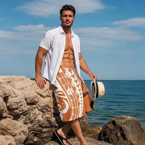 Men's Samoan Lavalava South Pacific Outfit Bottoms Hawaiian Cover-Up Polynesian Island Style in Saudi Arabia