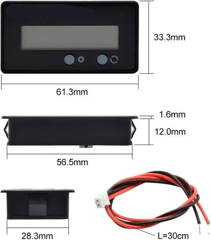 1PCS LED اختبار الجهد الرقمي 61.3 * 33.3 * 13.5 مم (أبيض) in Saudi Arabia