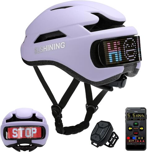 خوذة الدراجة للنساء للرجال البالغين ، خوذة الدراجات مع شاشة LED ، خوذة Ebike مع عن بُعد وتطبيق ، خوذات ركوب الدراجات مع إشارات المنعطفات ، الضوء الخلفي ، صورة DIY ، خوذات الدراجة الرجالية تتناسب مع 22-24in in Kuwait