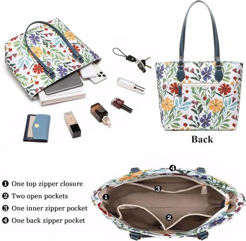 Tote bags for women, tote purse, nylon tote bag, with zipper and pockets, waterproof in Saudi Arabia