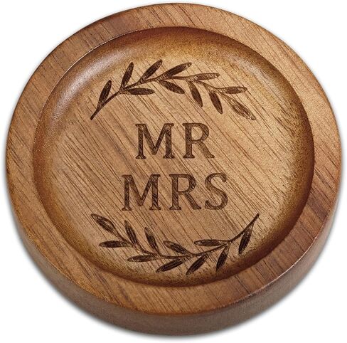 Wooden Ring Dish 5 Year Anniversary Wood Gift for Him Her, 5th Wooden Gifts for Wife Husband, 5 Year Marriage Presents Anniversary for Couple, Fifth Anniversay Present for Women Men in Saudi Arabia