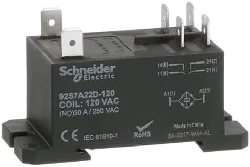 92S7A22D-120 W92 Series 30 A DPST (2 Form A) 120 VAC DIN Rail Mount Power Relay - 1 item(s) in Saudi Arabia