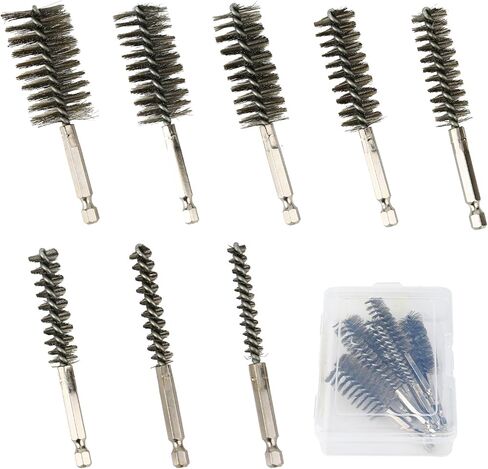 8pcs فرشاة تجويف ملتوية ، فرشاة سلك الفولاذ المقاوم للصدأ مع 1/4 بوصة منظف تجويف سداسي سداسي سداسي لبرنامج تشغيل تأثير الحفر وتنظيف الأنبوب in Saudi Arabia