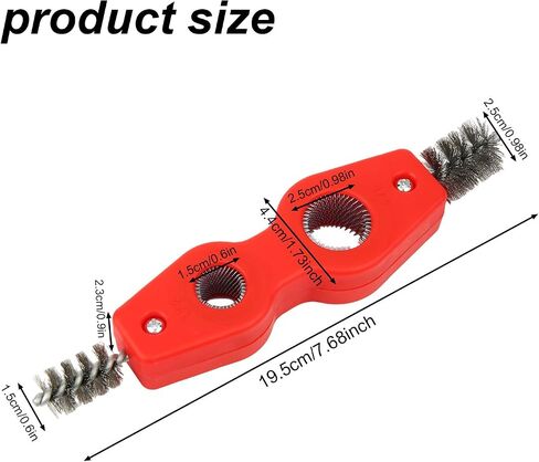 2pcs Copper Tubing Brush, Red Black 4 in 1 Stainless Steel Inner & Outer Thread Copper Tubing Brush Cleaner with Anti-Slip Handle for Installation Plumbing Soldering in Saudi Arabia